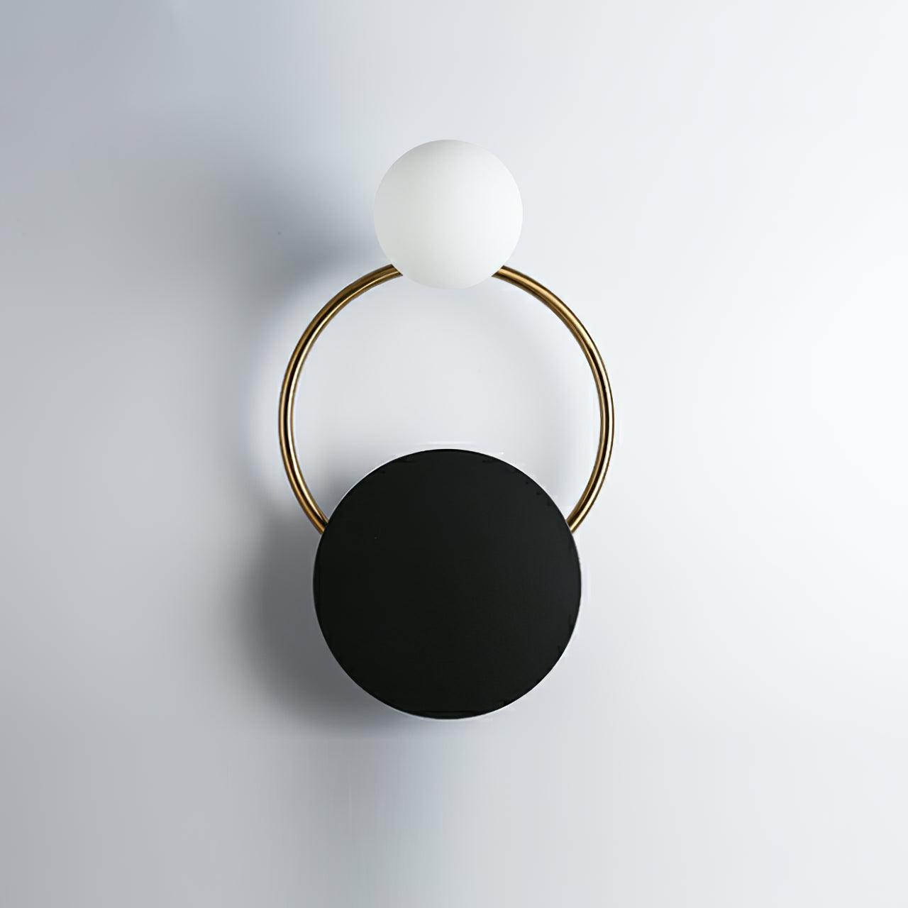 Black Circular Rings Wall Light