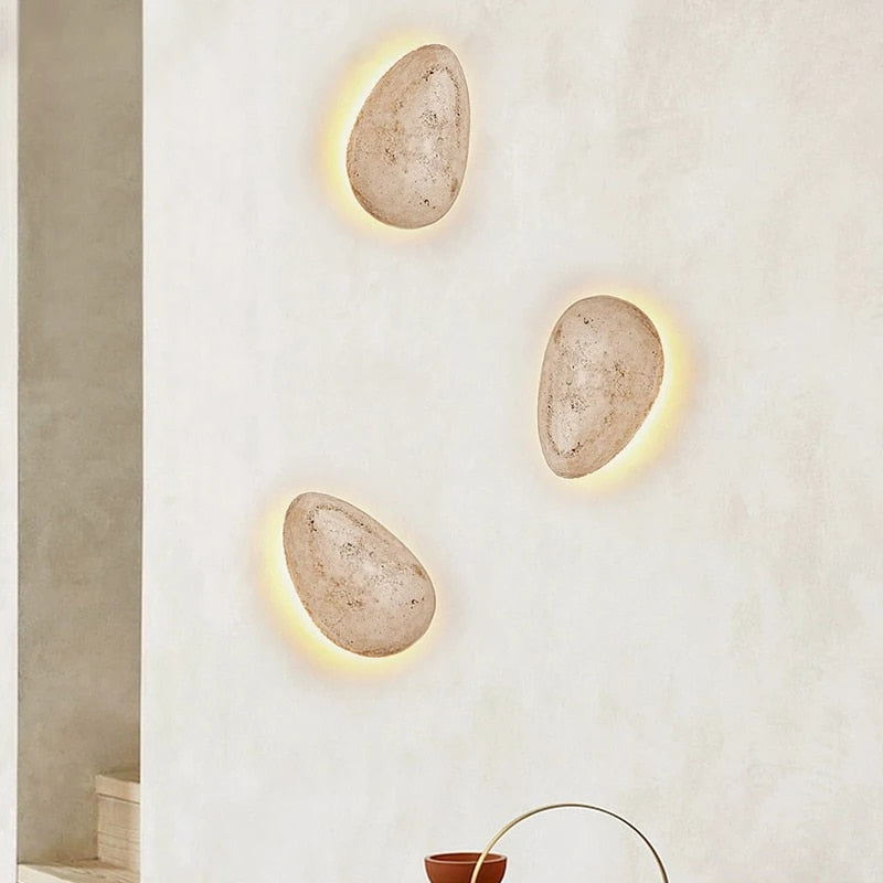 Nordic Beatrice Floating Travertine Stone Wall Light