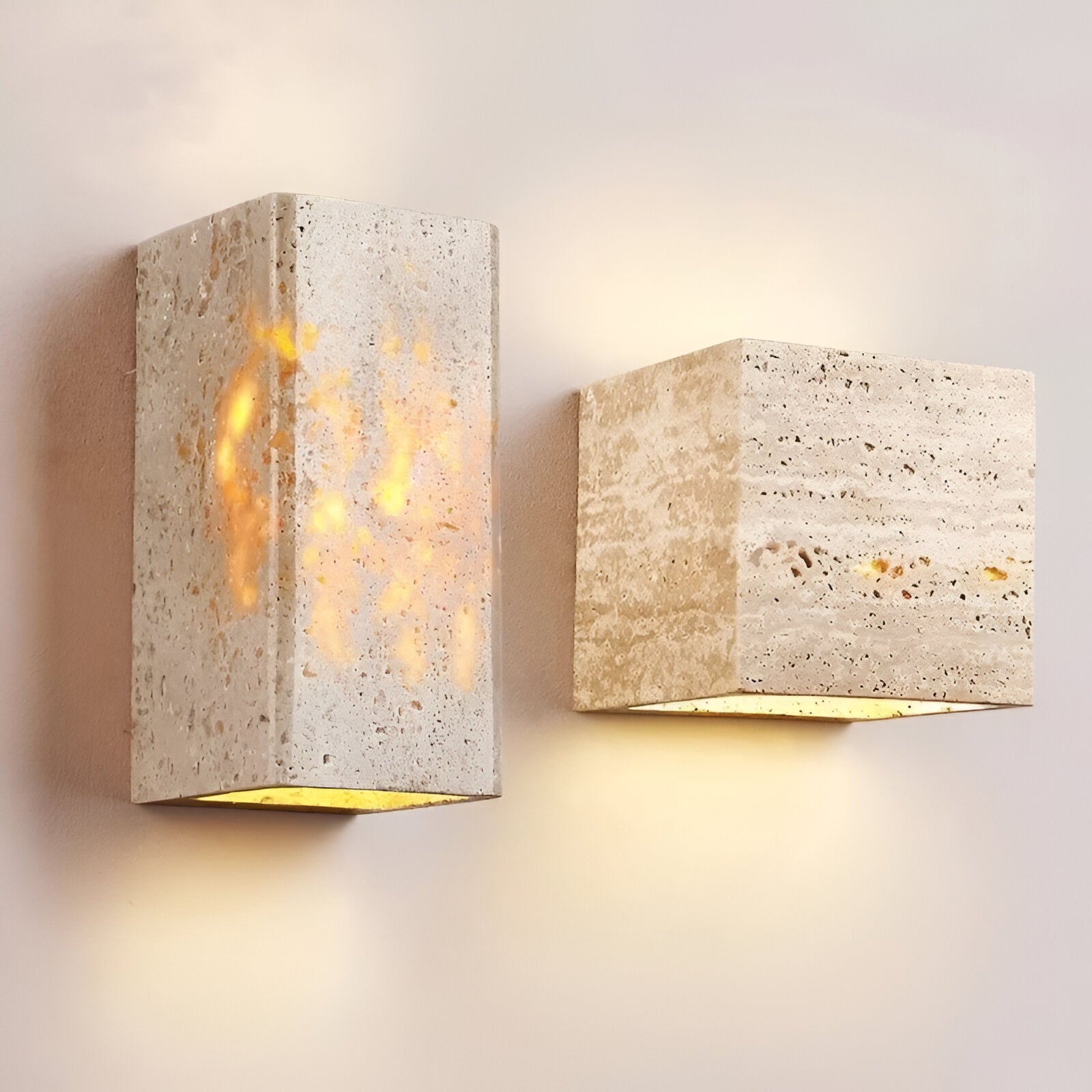 Travertine Stone Minimalist Outdoor LED Wall Light