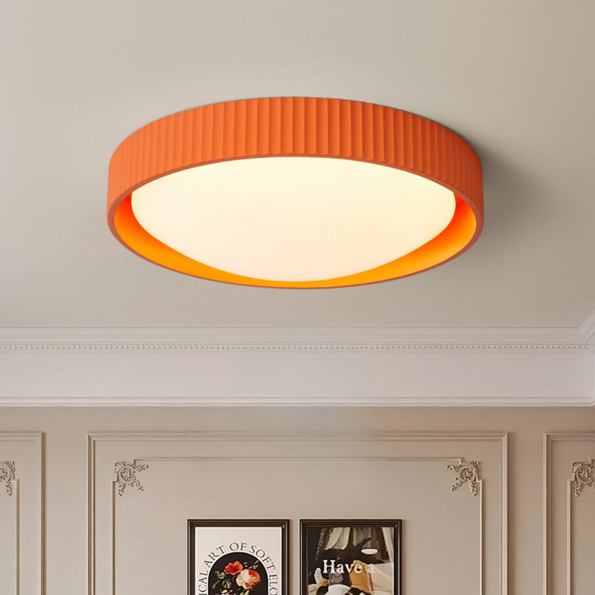 Hida terracotta fluted ceiling light