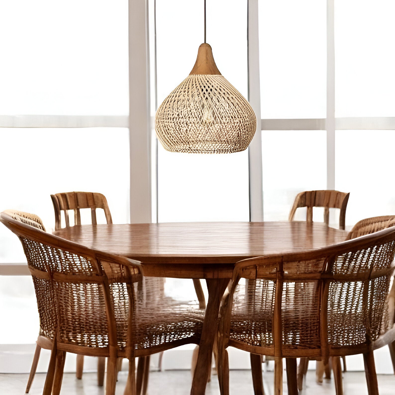 Boho Style Rattan Pendant Light