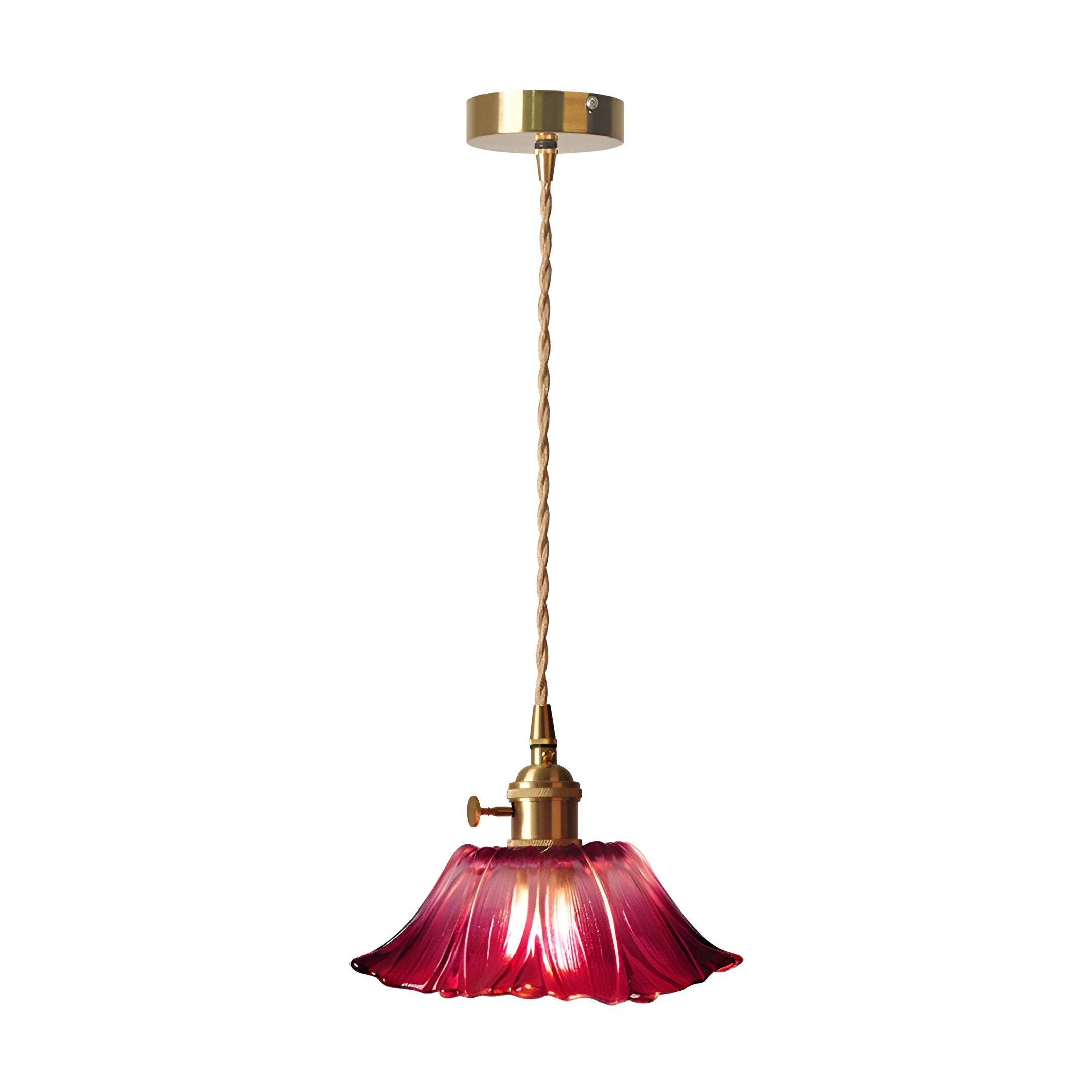 Vintage Radiant Lotus Glass Pendant Light