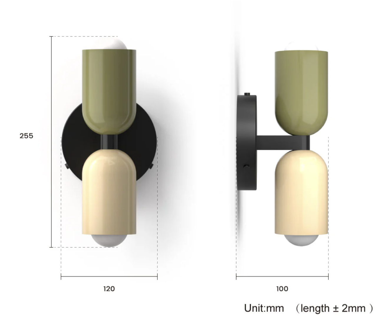 Nordic Colorful Double Head Iron Wall Light