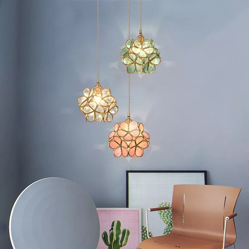 Blooming Nordic Flower Glass Pendant Light