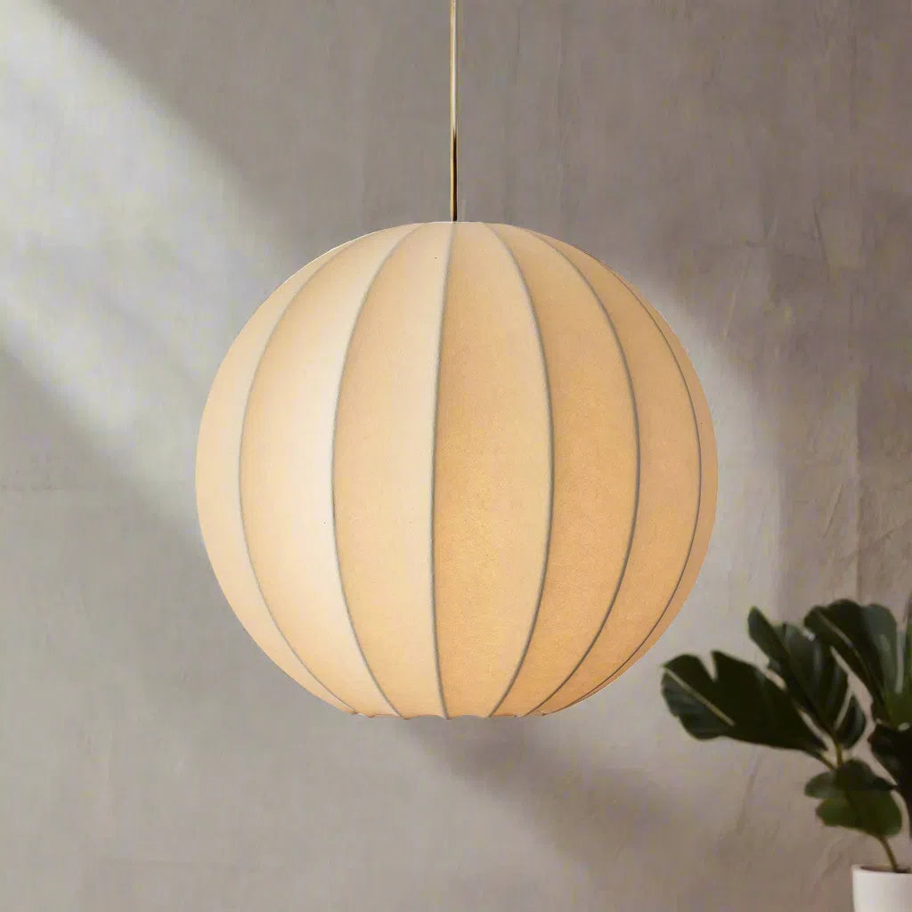 Makoto Silk Lantern Minimalist Japandi Pendant Light