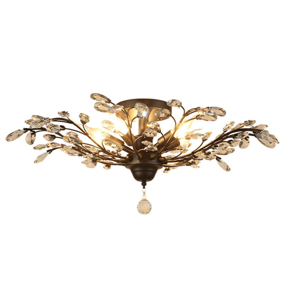 Ivy 4 light ceiling chandelier in black