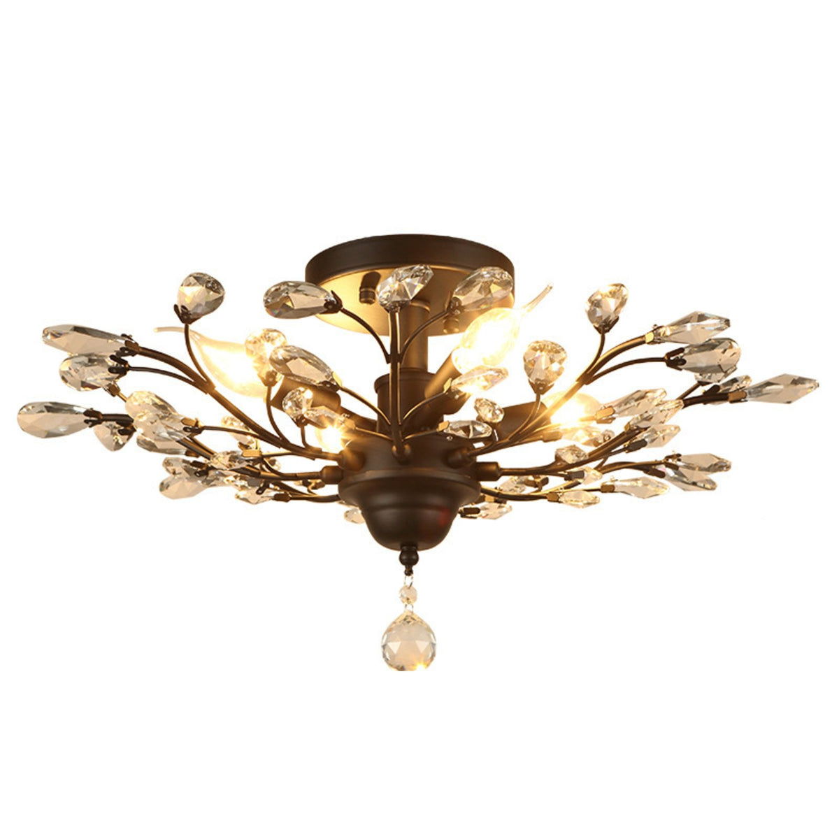 Ivy 5 light ceiling chandelier in black