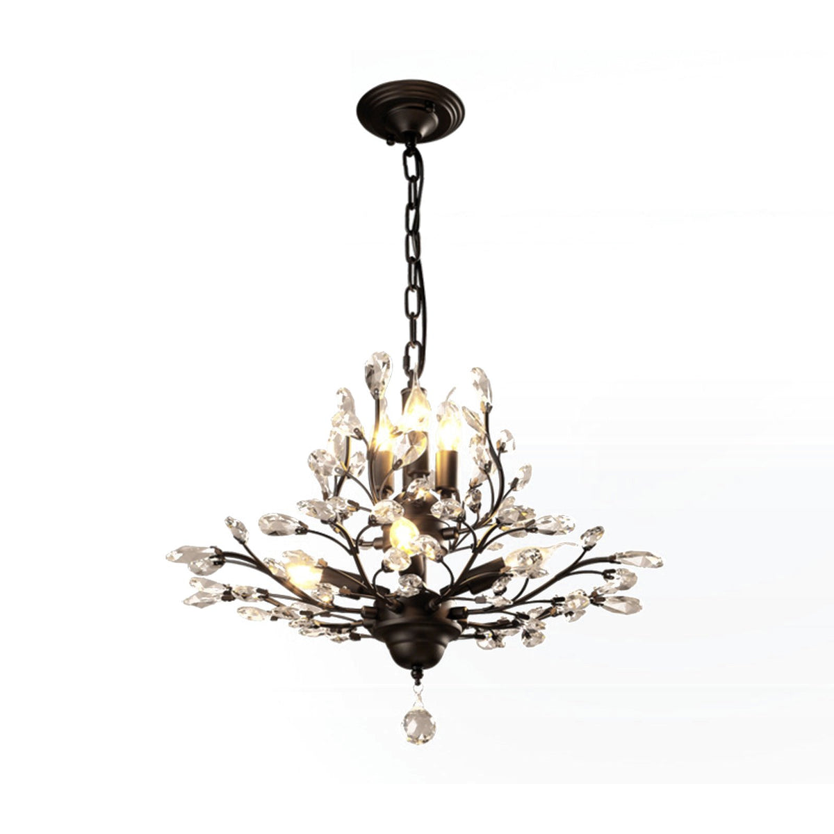 Ivy 7 light two tier chandelier in black