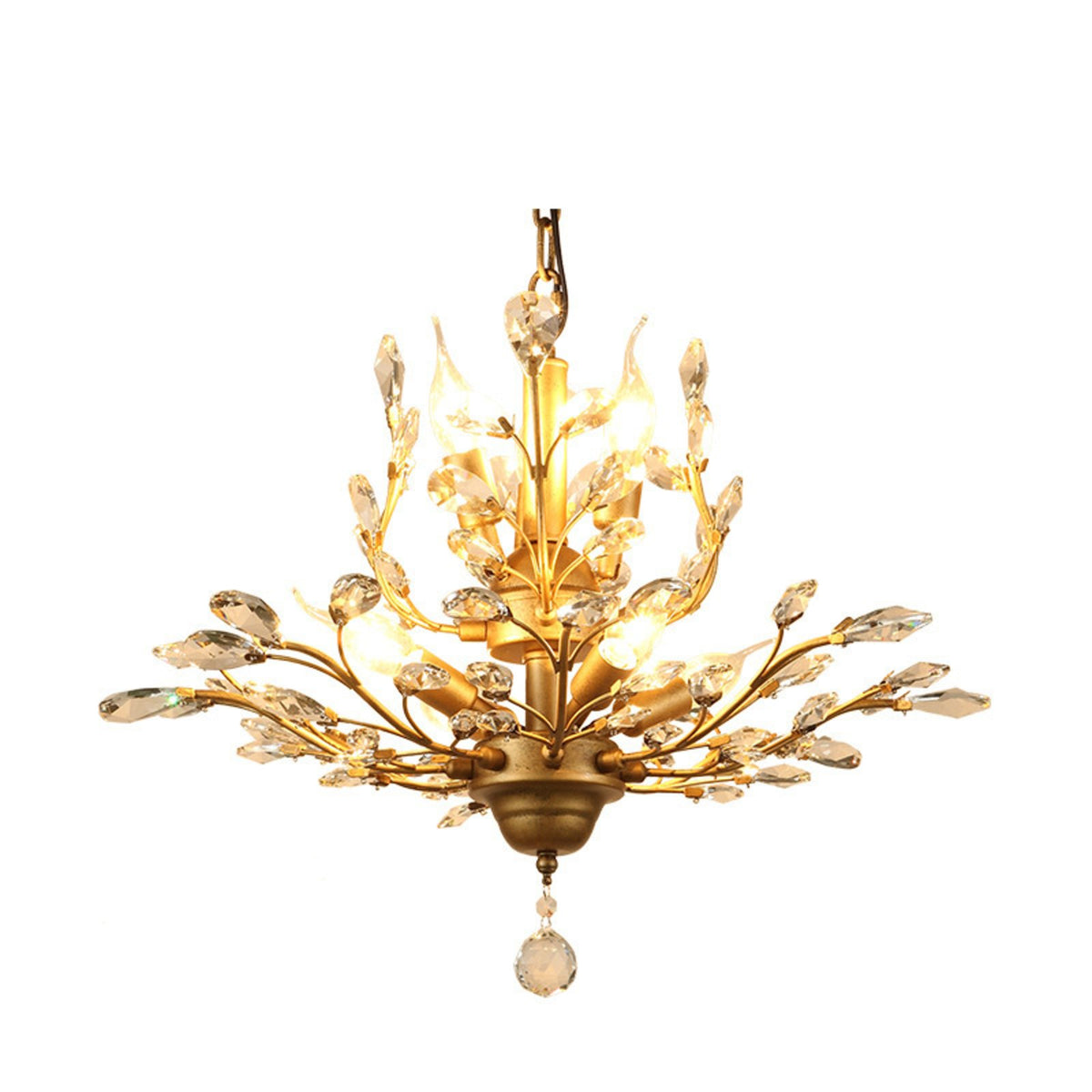 Ivy 7 light two tier chandelier in gold