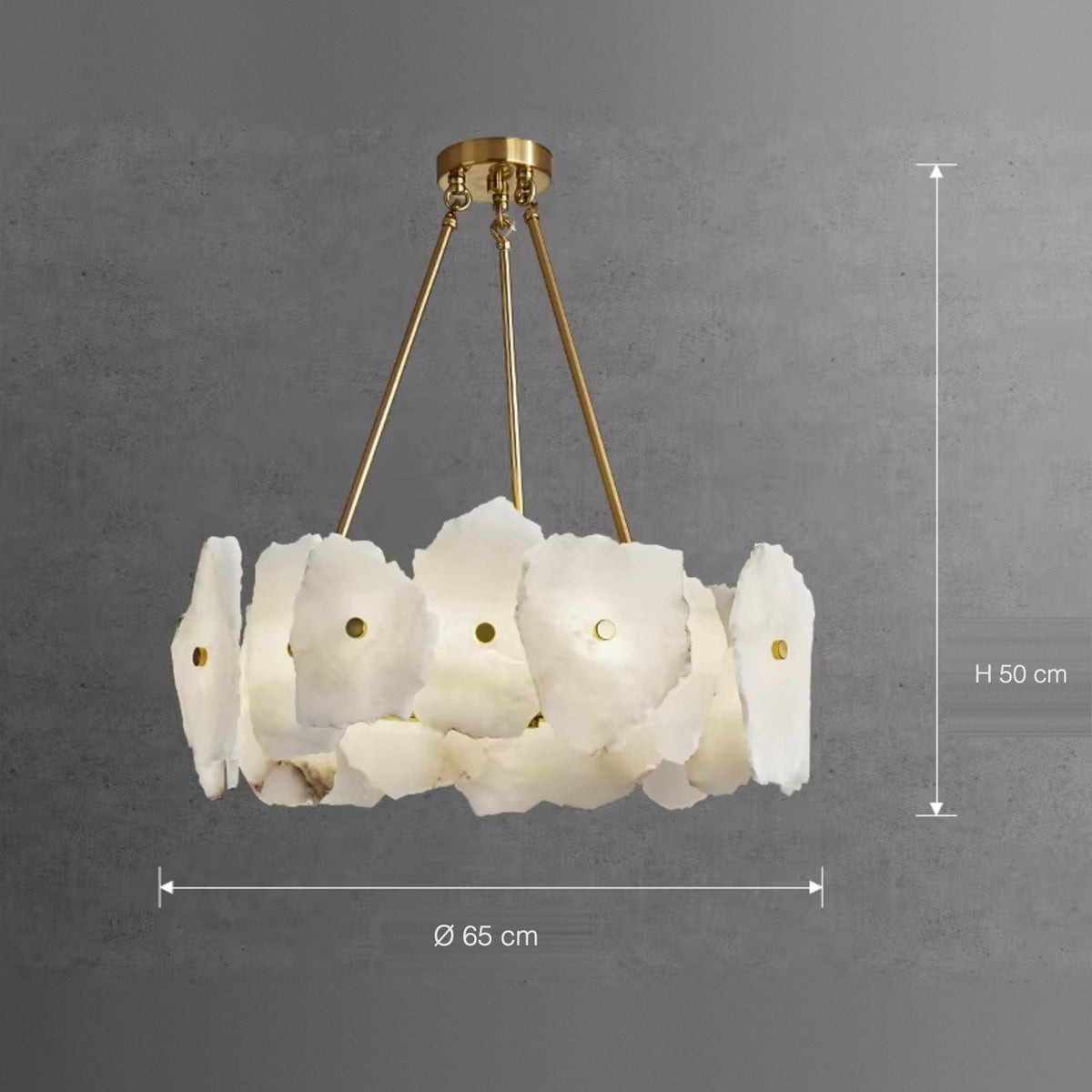 Isola round alabaster chandelier Ø65 x H50 cm