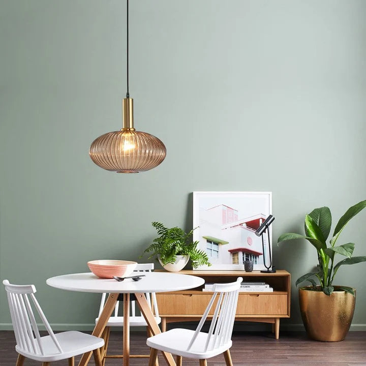 Nordic Colorful Glass Retro Pendant Light