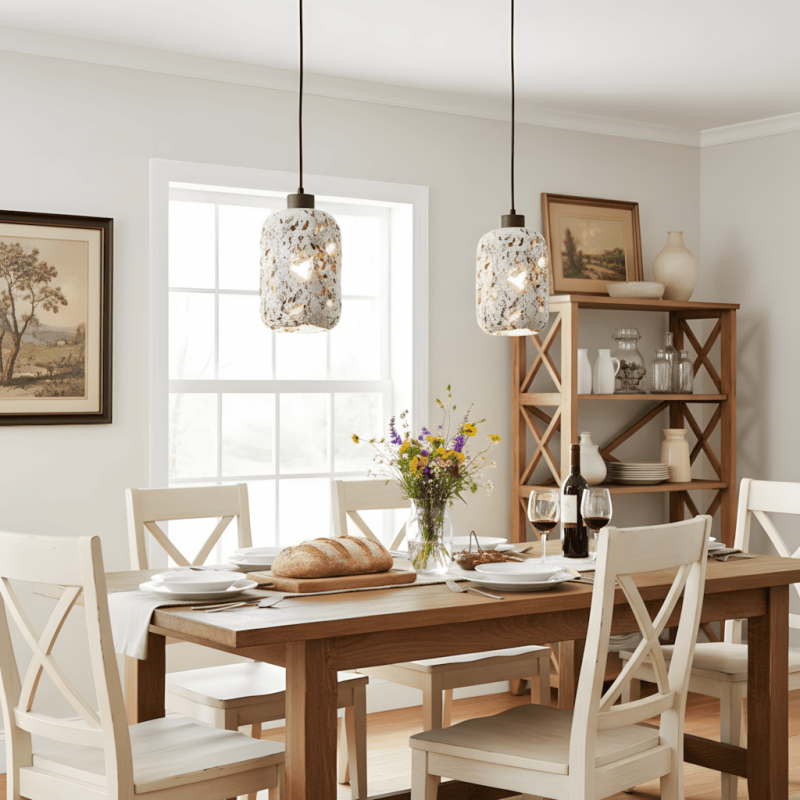 Arlo Barrel Wabi Sabi Travertine Pendant Light