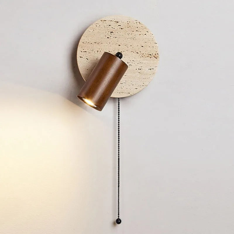 Travertine Modern Rotatable Bedside Wall Light