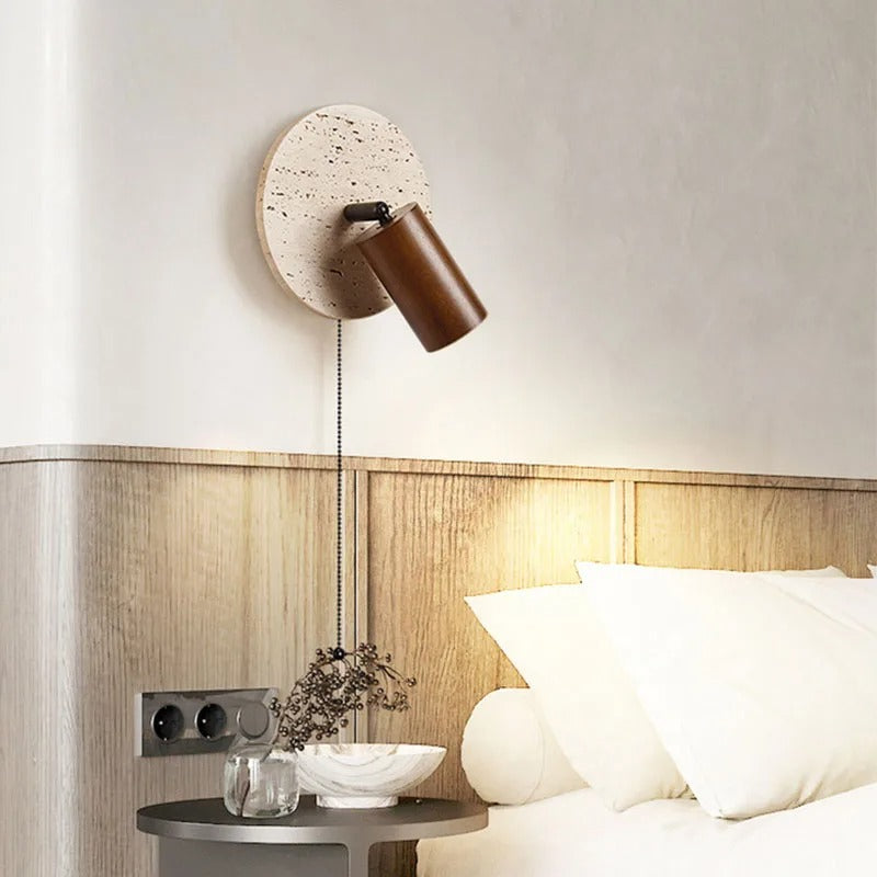 Travertine Modern Rotatable Bedside Wall Light