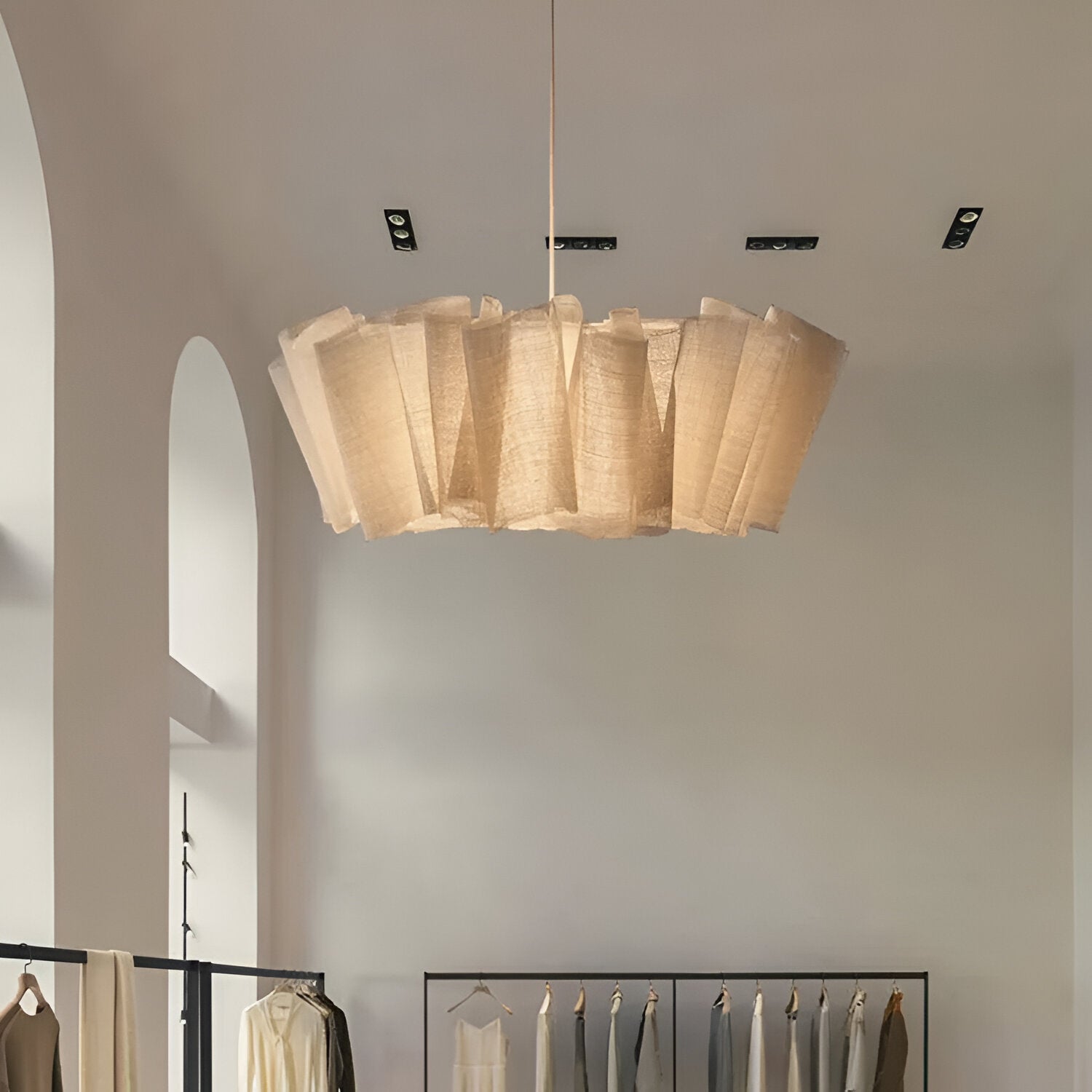 Nordic Creamy Fabric Shade Ainara Pendant Light