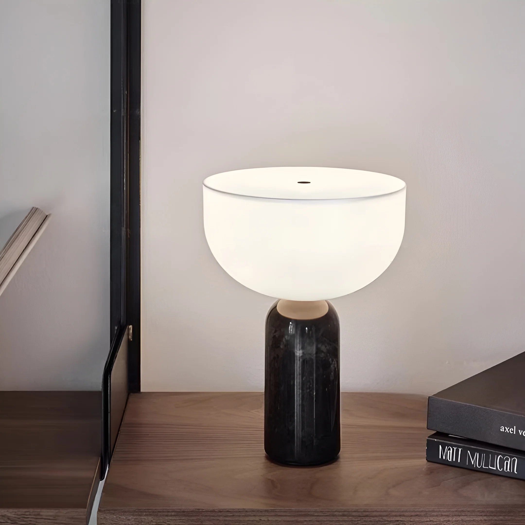 Aria Marble Dome Cordless Modern Marble Table Lamp