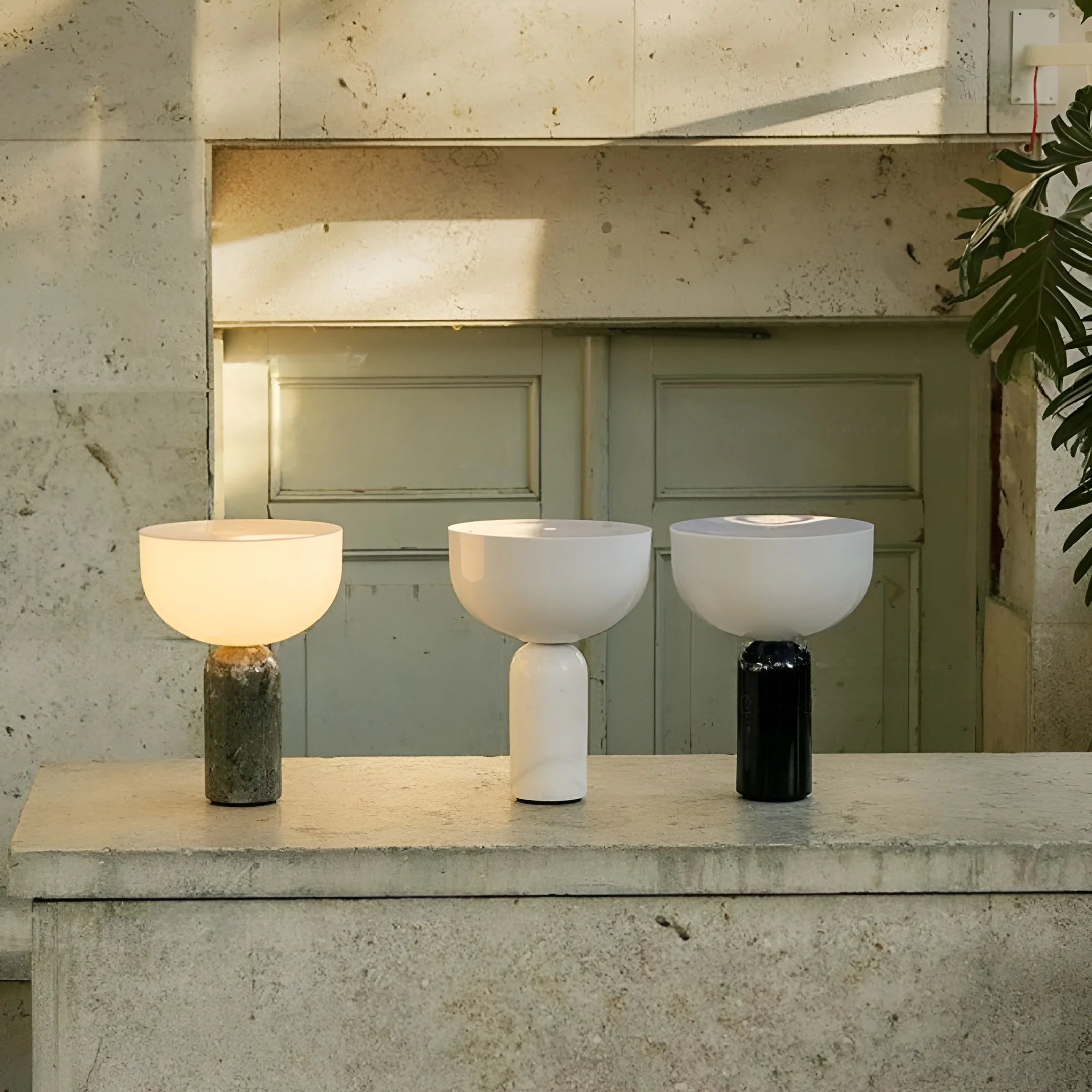 Aria Marble Dome Cordless Modern Marble Table Lamp