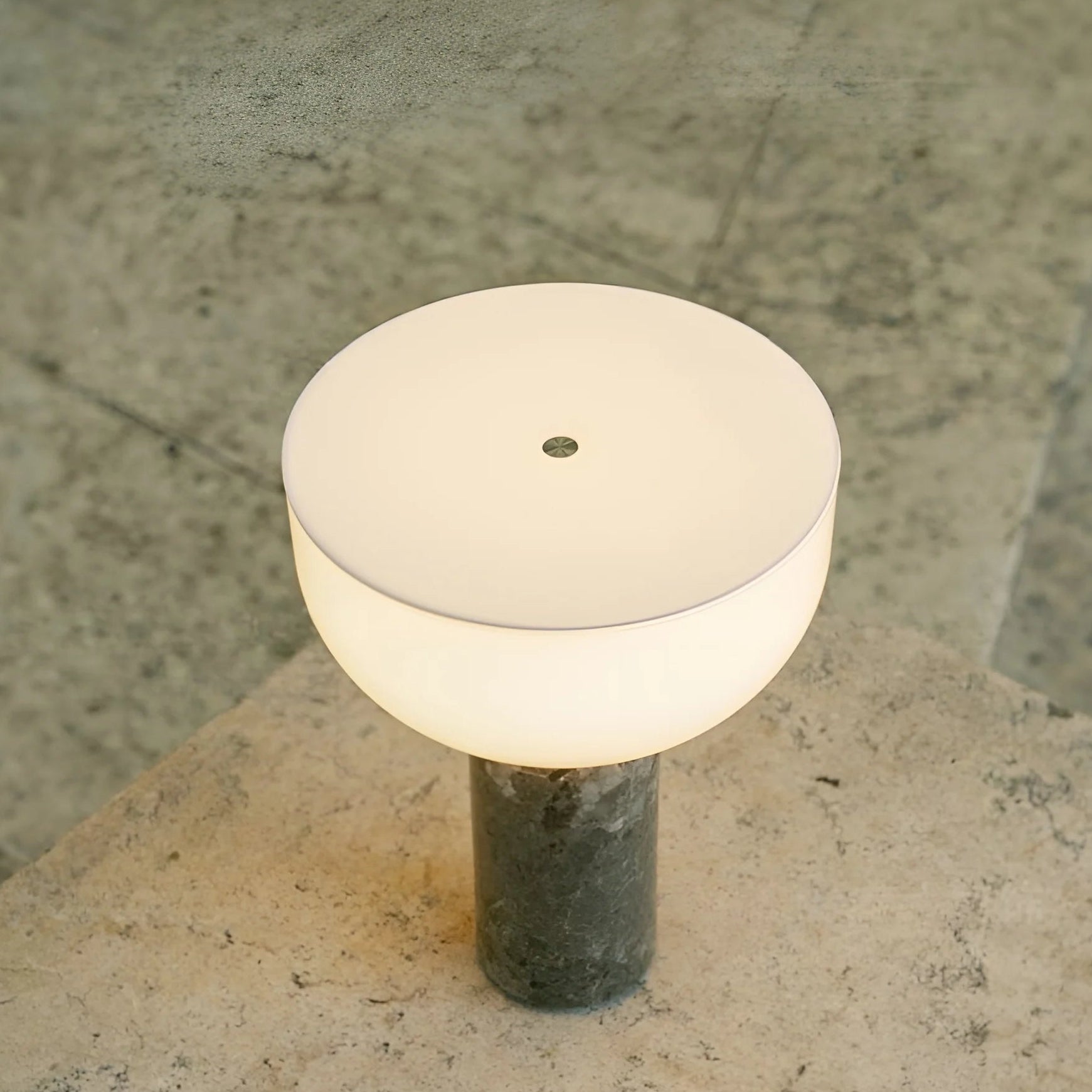 Aria Marble Dome Cordless Modern Marble Table Lamp