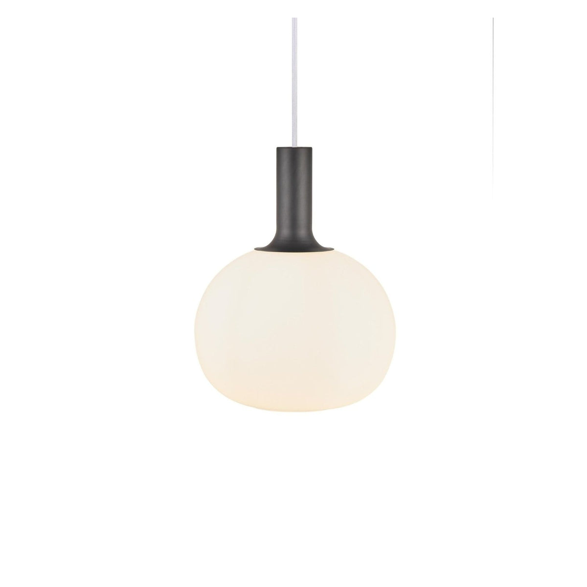 Selma opal glass pendant, round with black neck