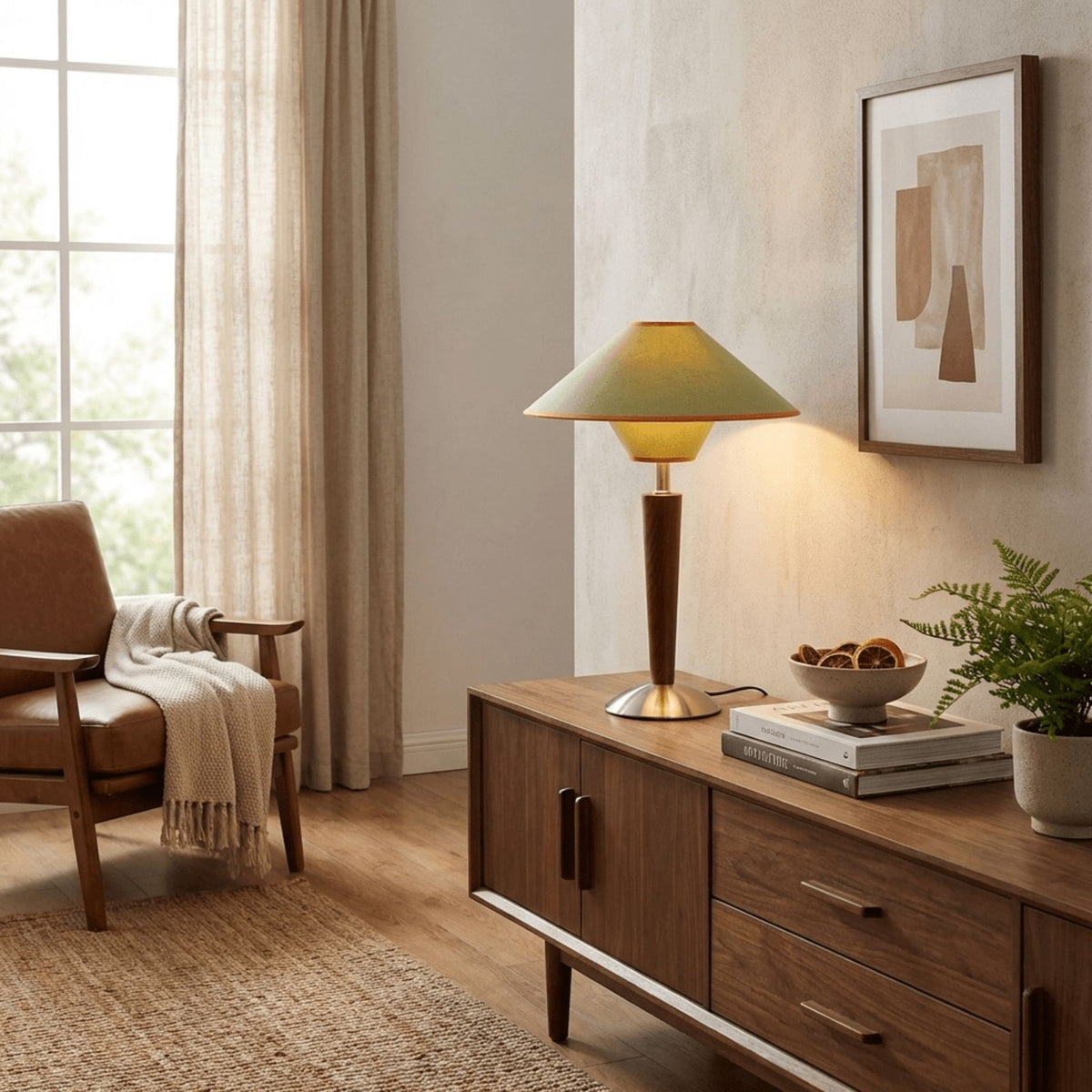 Mori lamp on a sideboard