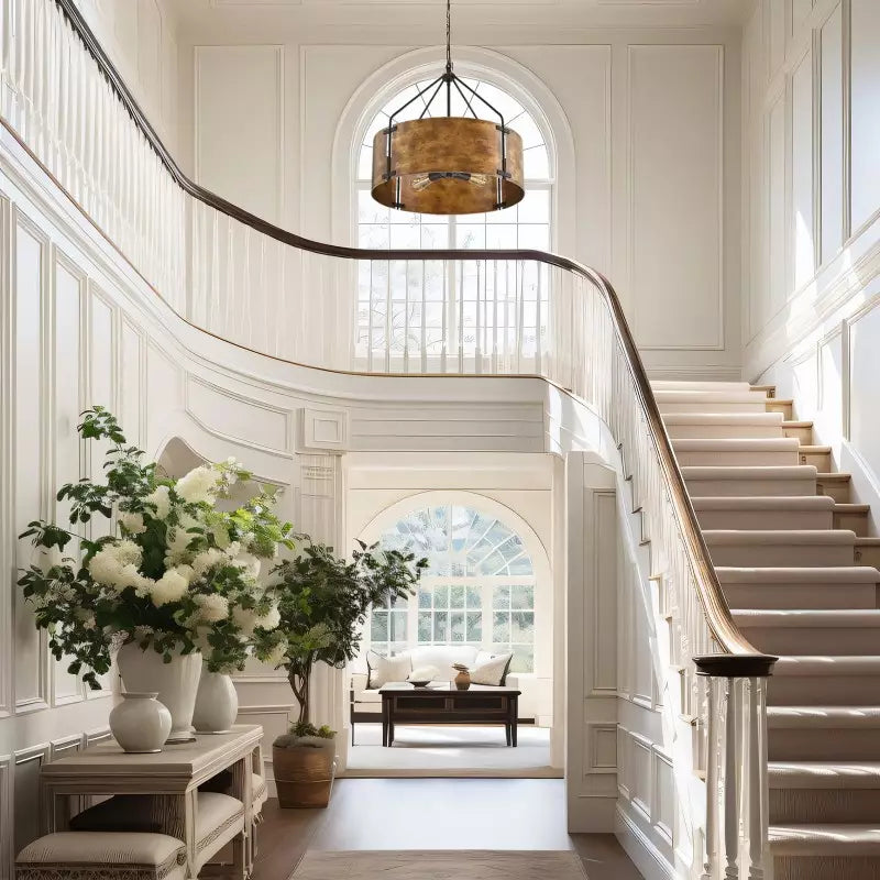 Ardell Rustic Industrial Drum Metal Pendant Light