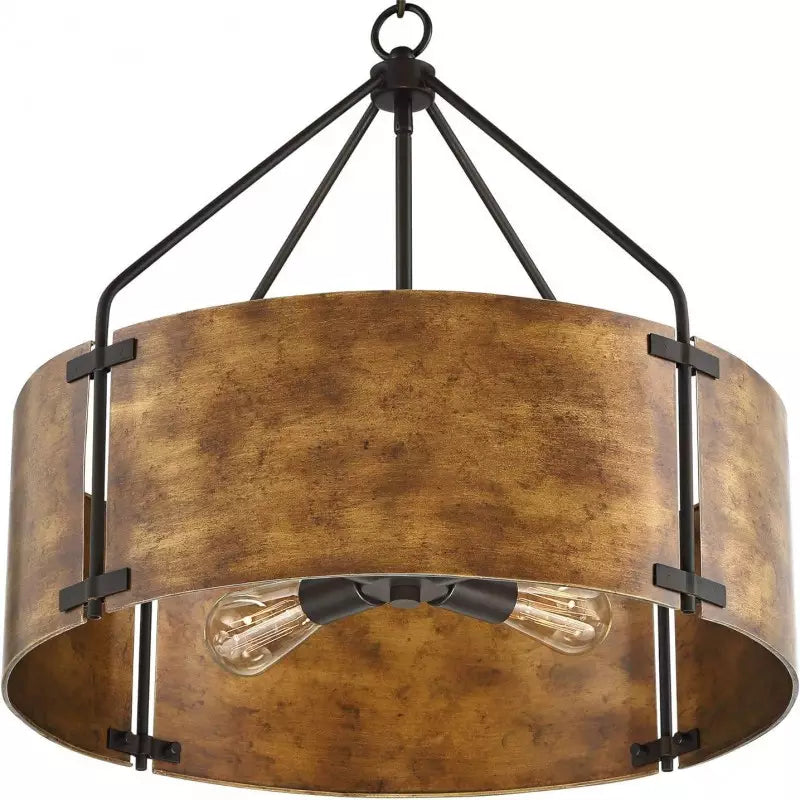 Ardell Rustic Industrial Drum Metal Pendant Light