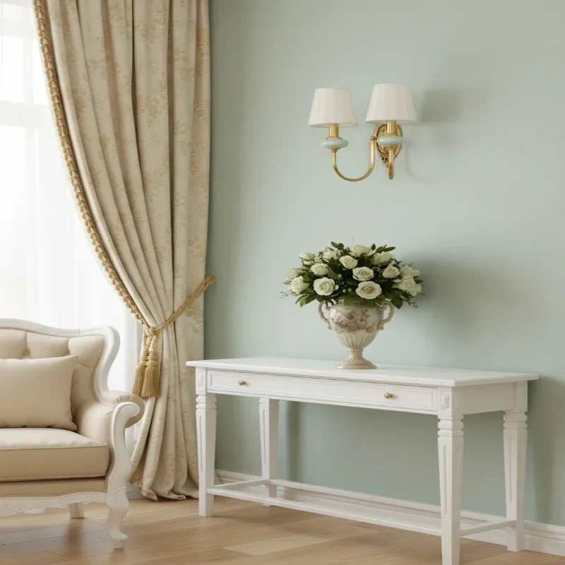 Elara Vintage Ceramic Fabric Wall Light