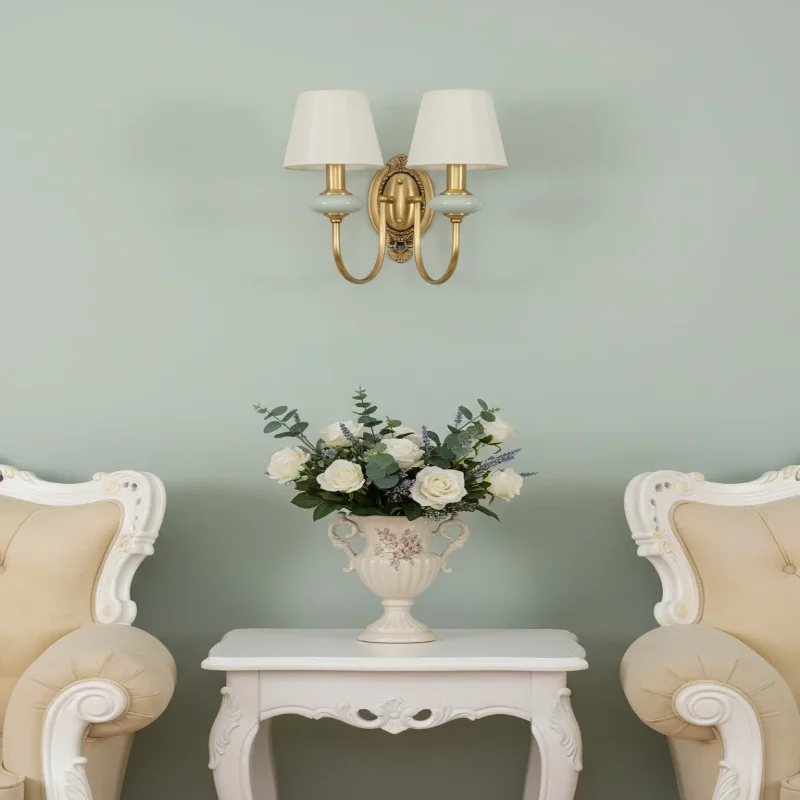 Elara Vintage Ceramic Fabric Wall Light