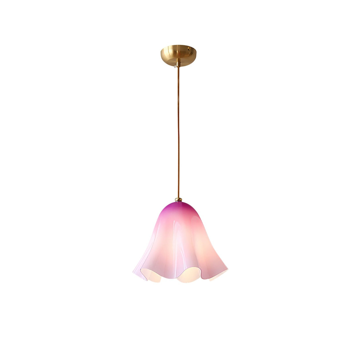 Purple glass skirt pendant light