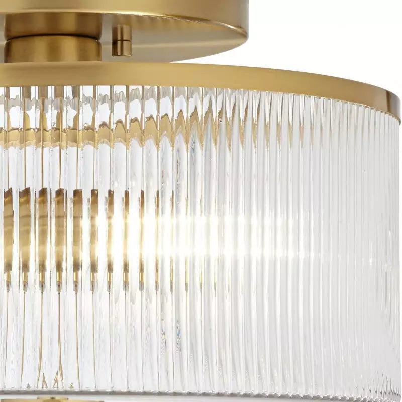 Lorienne Farmhouse Striped Glass Ceiling Light
