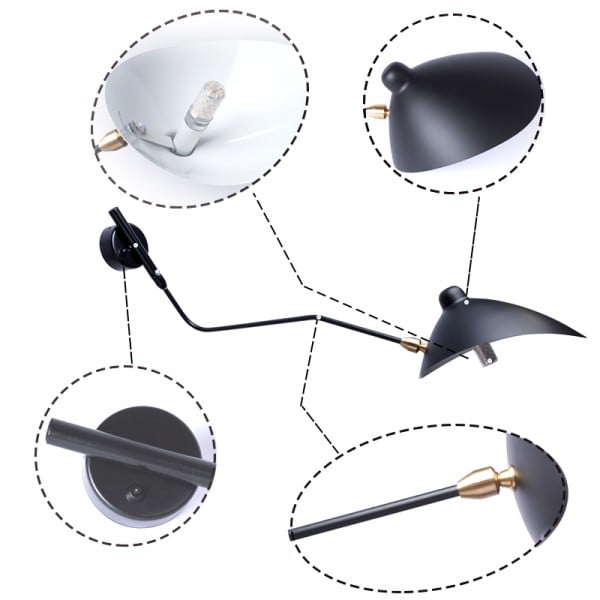 Duckbill Adjustable Bedside Arm Wall Light