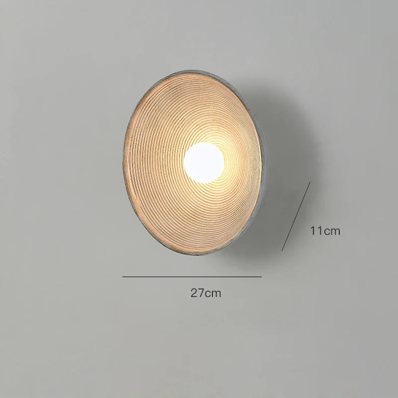 Lampada da parete LED rotonda in ceramica stile retrò