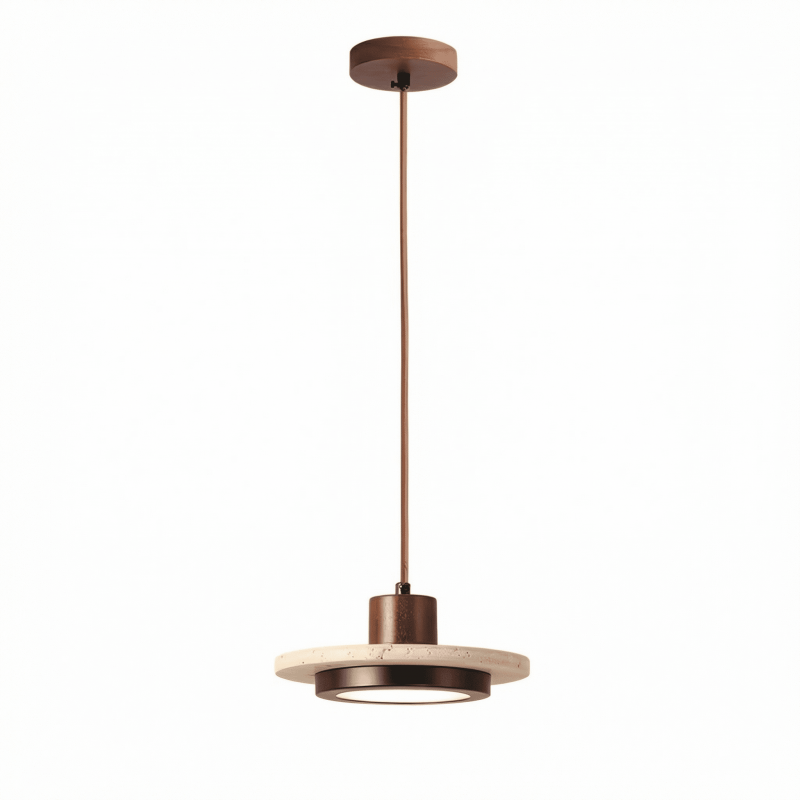 Sora Disc Modern Travertine Pendant Light