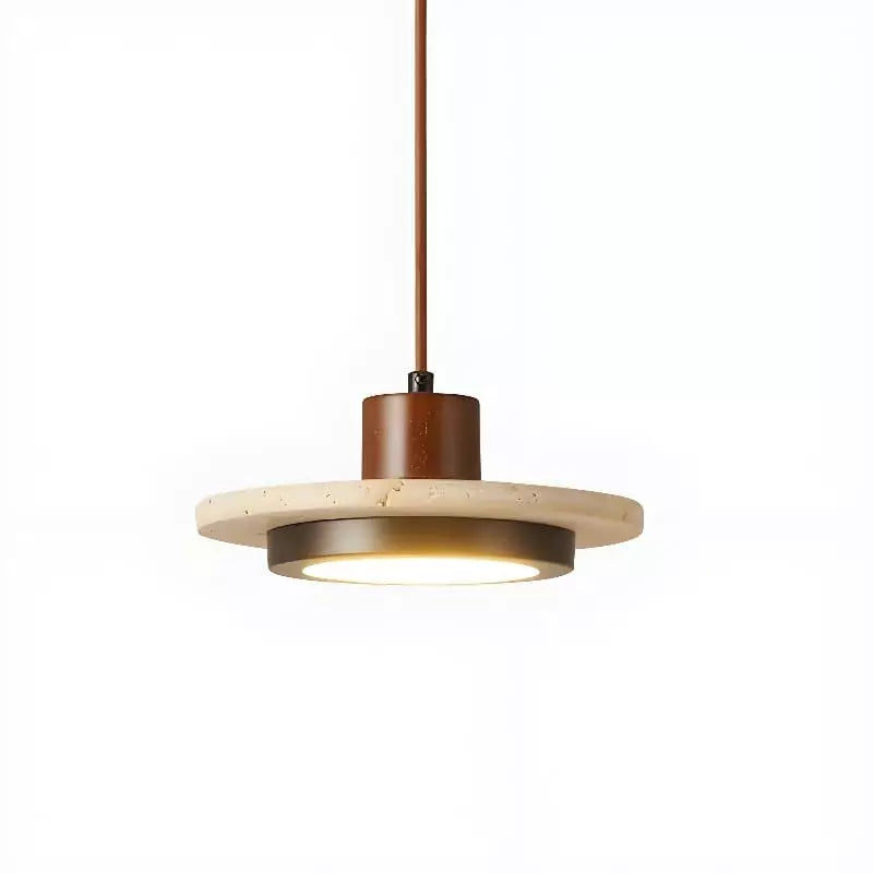 Sora Disc Modern Travertine Pendant Light