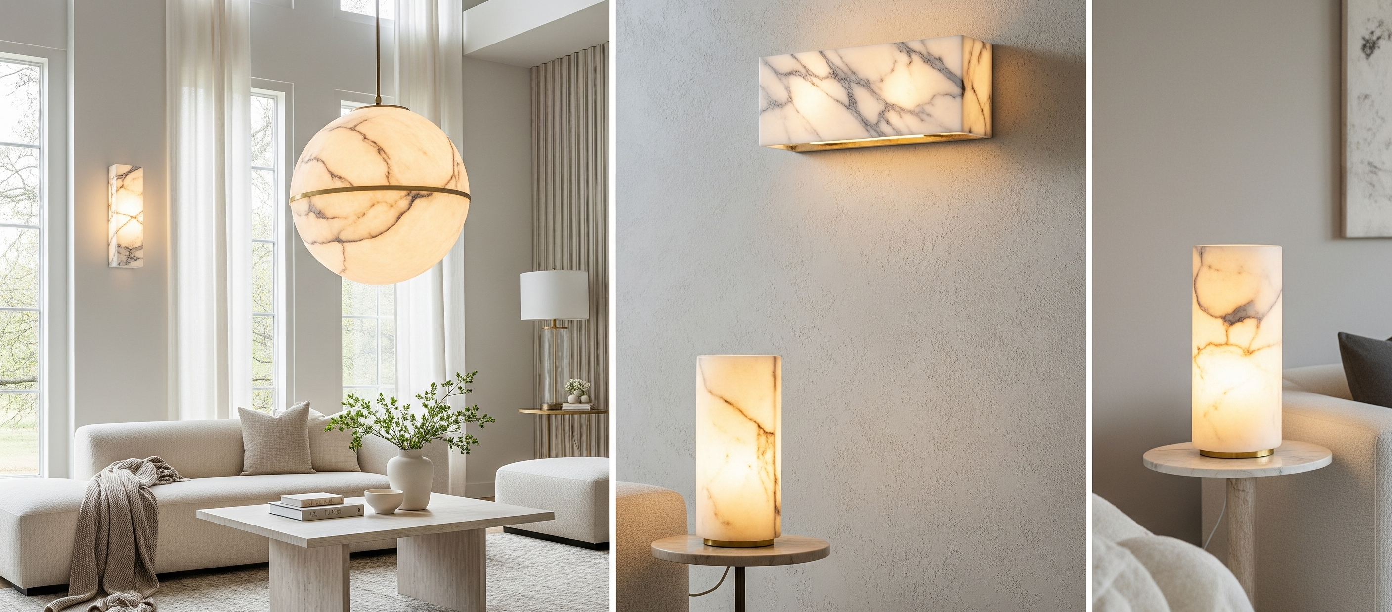 Marble & Alabaster Lighting Fixtures: Sculptural Elegance and Timeless Ambiance for Modern Interiors