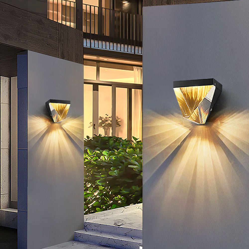 Orr Waterproof Diamond Shape Metal Crystal Outdoor Wall Lamp