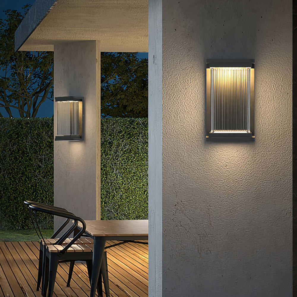 Lampe murale extérieure en verre rectangulaire minimaliste IP65 étanche