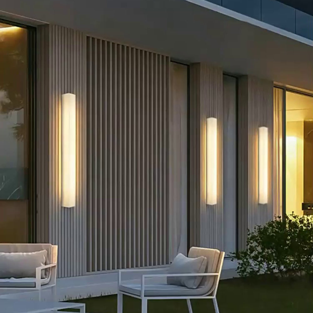 Edge Modern Rectangular Alabaster IP65 WaterProof Outdoor Wall Lamp