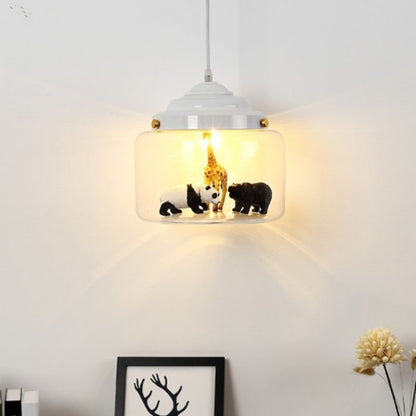 Glass Shade Little Zoo Pendant Light