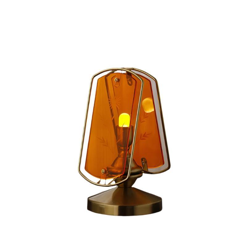 Traditional Vintage Rectangular Oval Disc Table Lamp