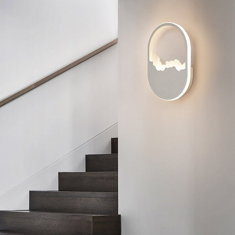 WaveGlow - Modern oval LED wall lamp made of iron with a refined wave design