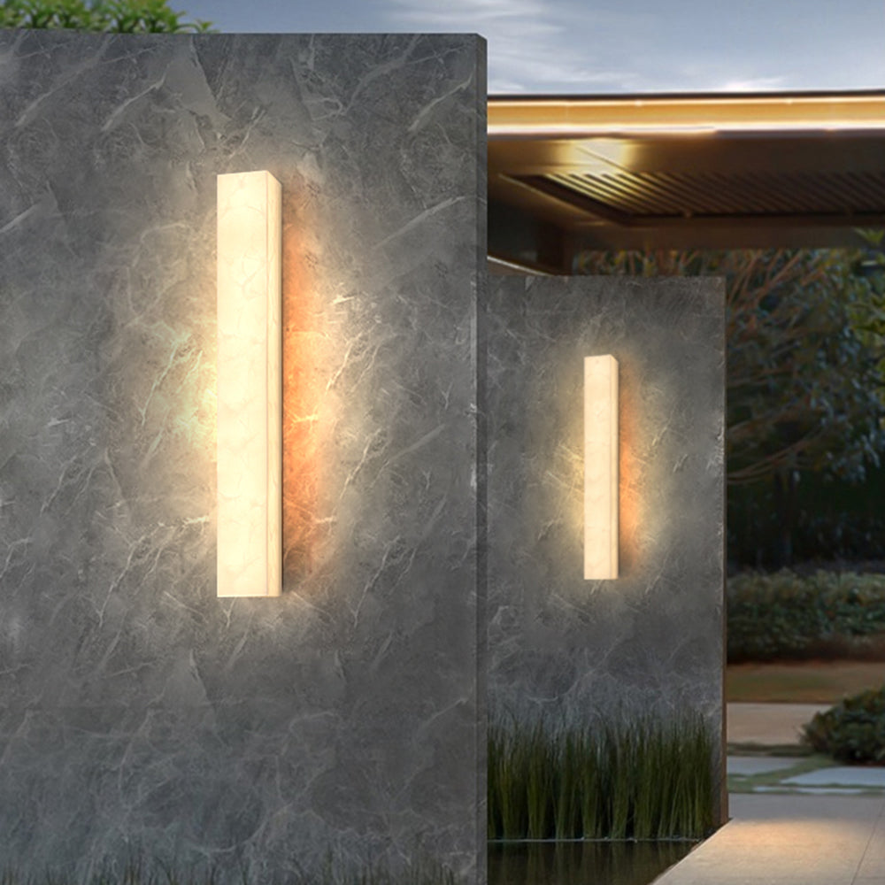 Edge Modern Rectangular Alabaster IP65 WaterProof Outdoor Wall Lamp