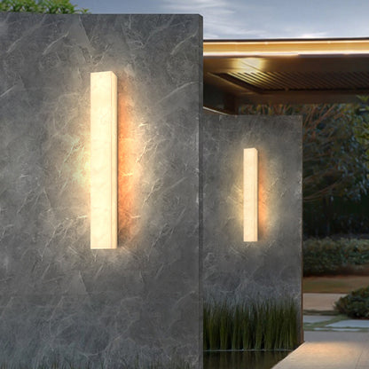 Edge Modern Rectangular Alabaster IP65 WaterProof Outdoor Wall Lamp