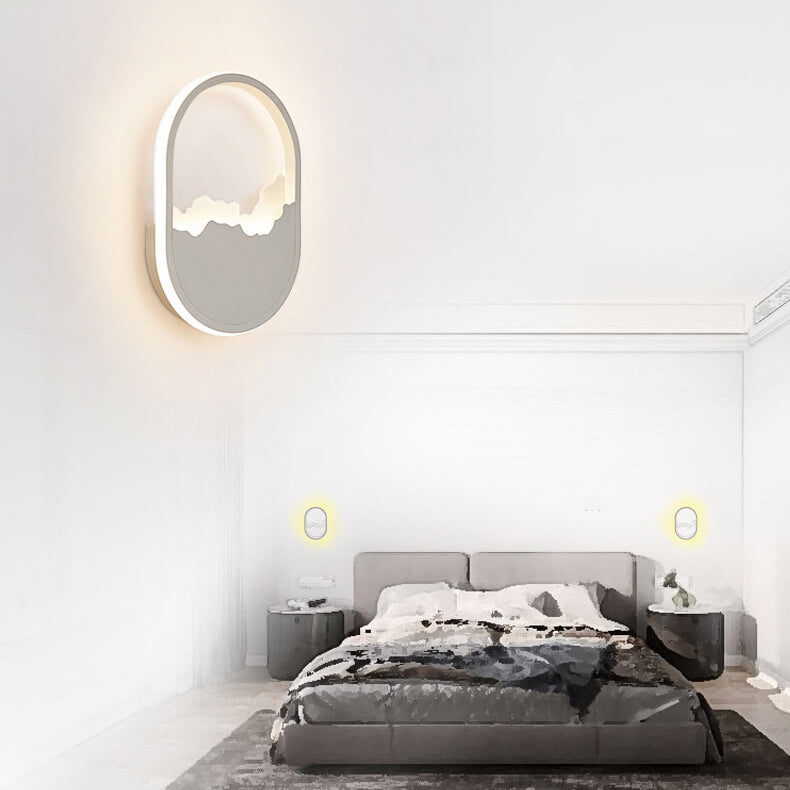 WaveGlow - Applique murale LED ovale moderne en fer avec un design de vague raffiné