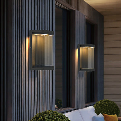 Minimalist Rectangular Glass Outdoor Wall Lamp