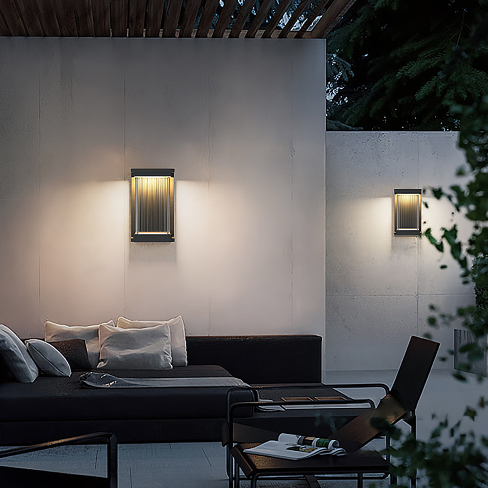 Minimalist Rectangular Glass Outdoor Wall Lamp