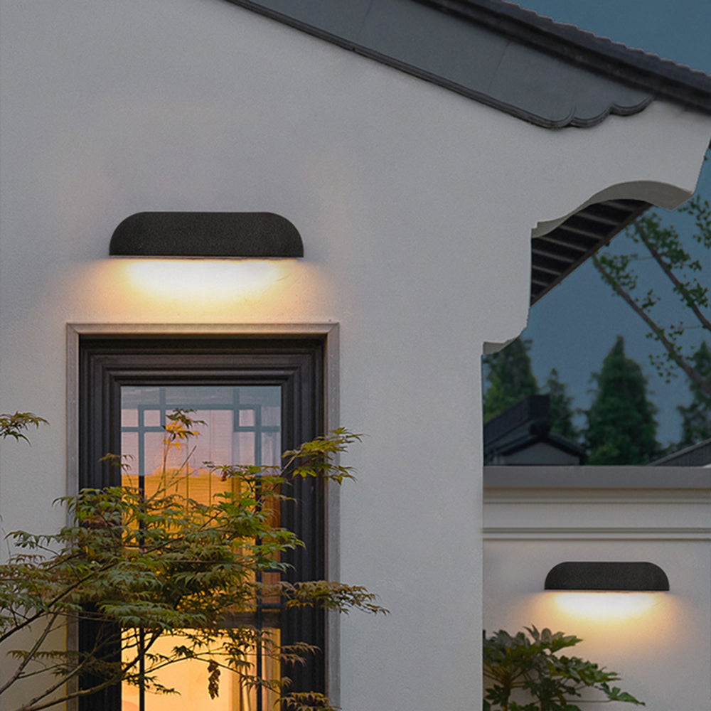 Modern Semi-elliptical Stone Outdoor Wall Lamp