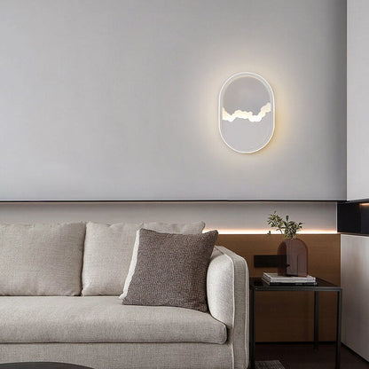 WaveGlow - Modern oval LED wall lamp made of iron with a refined wave design