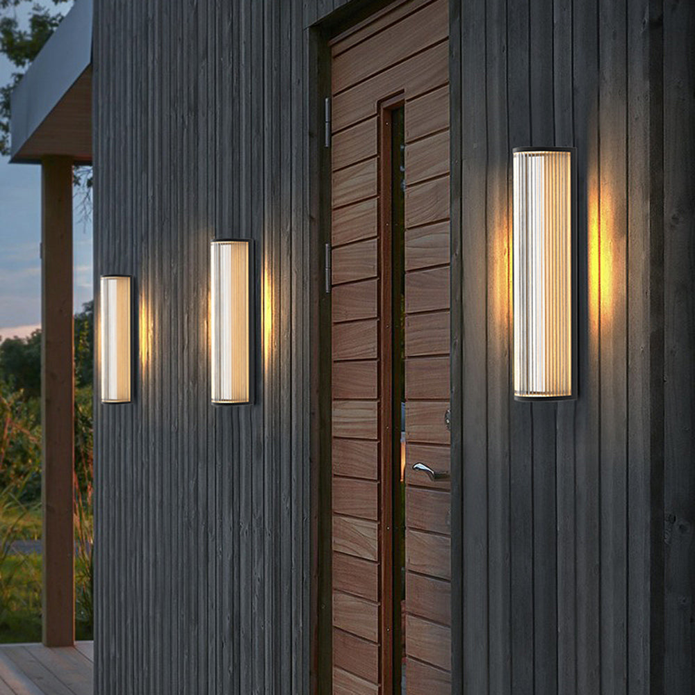 Modern Semi-Cylindrical Outdoor Metal Acrylic Wall Lamp