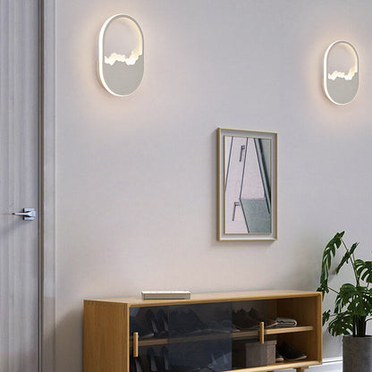 WaveGlow - Modern oval LED wall lamp made of iron with a refined wave design